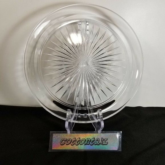 Vintage Crystal 8 1/2" Platter - Starburst Pattern - Made in USA 24% Lead - Picture 1 of 5